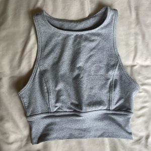 JoyLab High-Neck Sports Bra in Light Gray